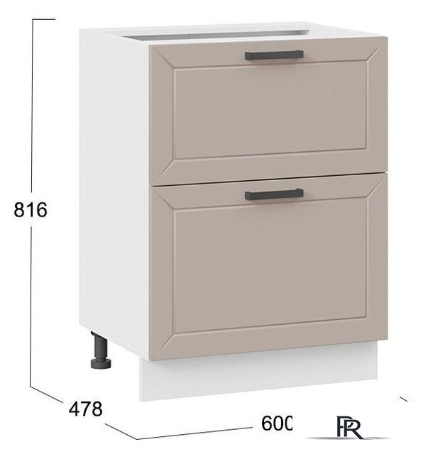 Шкаф напольный Трия Лорас 1Н6Я2 (белый/холст латте) - Изображение №3 — Интернет-магазин ПроЗаказ