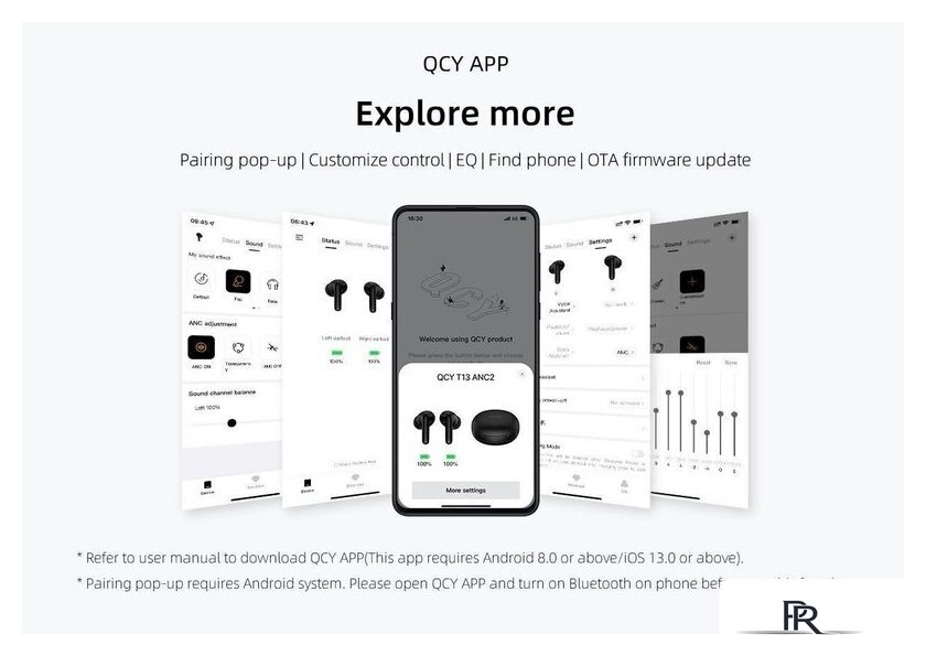 Наушники QCY T13 ANC 2 (темно-синий) - Изображение №10 — Интернет-магазин ПроЗаказ