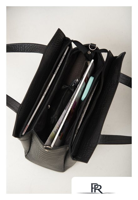 Женская сумка Souffle 322 3225001 (черный кайман эластичный) - Изображение №8 — Интернет-магазин ПроЗаказ