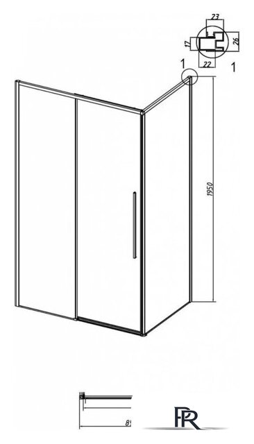 Душевая стенка Grossman Galaxy 90x195 200.K33.01.90.10.00 (хром/стекло прозрачное) - Изображение №10 — Интернет-магазин ПроЗаказ