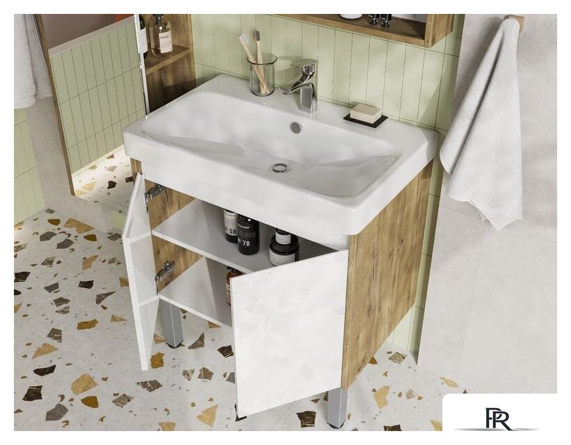  Акватон Тумба с умывальником Сканди Doors 70 1A2789K0SDZ90 (белый/дуб рустикальный) - Изображение №8 — Интернет-магазин ПроЗаказ