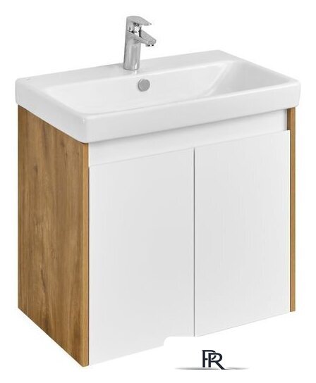  Акватон Тумба с умывальником Сканди Doors 70 1A2789K0SDZ90 (белый/дуб рустикальный) - Изображение №1 — Интернет-магазин ПроЗаказ