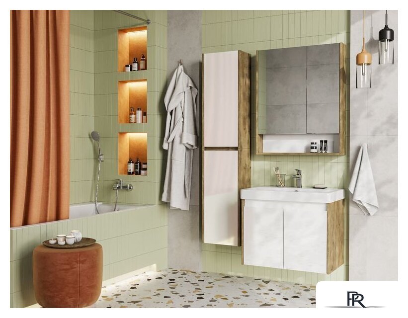  Акватон Тумба с умывальником Сканди Doors 70 1A2789K0SDZ90 (белый/дуб рустикальный) - Изображение №7 — Интернет-магазин ПроЗаказ