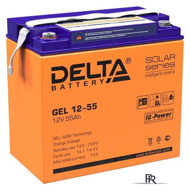 Аккумулятор для ИБП Delta GEL 12-55 (12В/55 А·ч) - Изображение №1 — Интернет-магазин ПроЗаказ