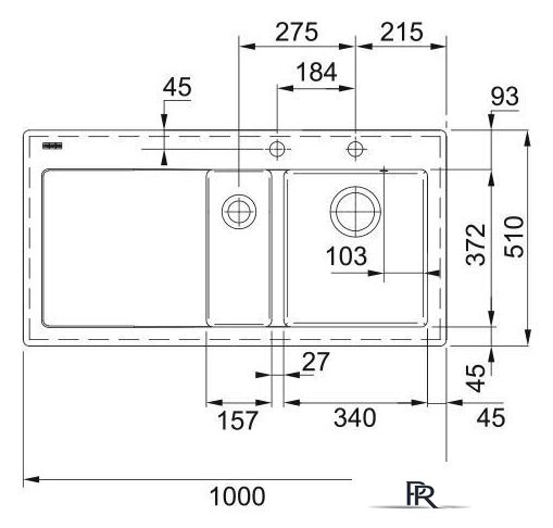 Кухонная мойка Franke Mythos MTK 651-100 124.0442.534 (матовый антрацит) - Изображение №2 — Интернет-магазин ПроЗаказ