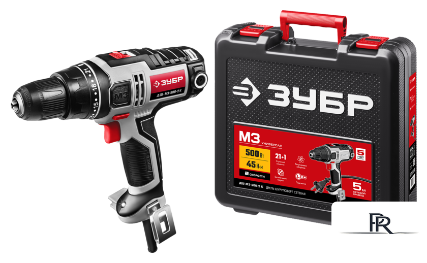 Дрель-шуруповерт Зубр ДШ-М3-500-2 К - Изображение №1 — Интернет-магазин ПроЗаказ