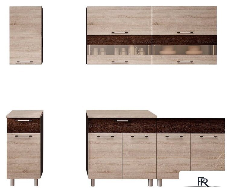 Готовая кухня BTS Монтана 2.0 (венге/венге/дуб сонома) - Изображение №1 — Интернет-магазин ПроЗаказ