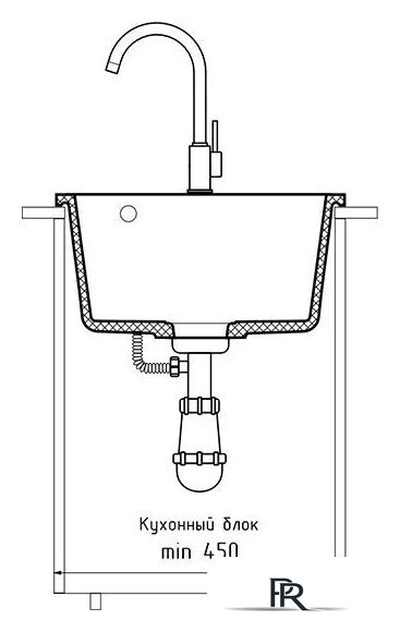 Кухонная мойка GranFest Urban GF-UR-644 (черный) - Изображение №3 — Интернет-магазин ПроЗаказ