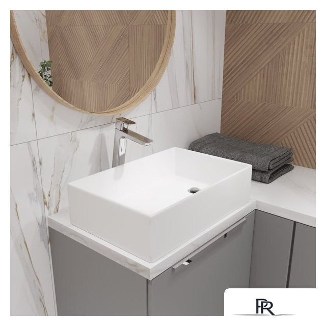 Умывальник Lauter 21518-1 + клапан 21190W + сифон 21635W (белый матовый) - Изображение №6 — Интернет-магазин ПроЗаказ