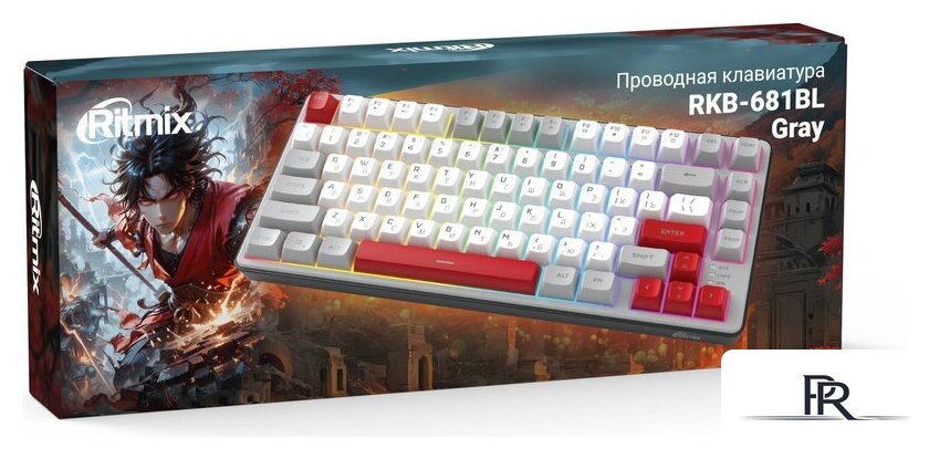 Клавиатура Ritmix RKB-681BL (серый/белый) - Изображение №4 — Интернет-магазин ПроЗаказ
