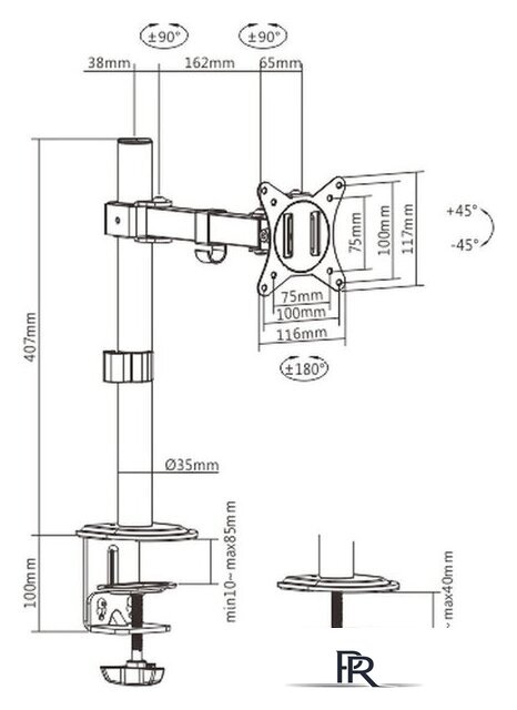Кронштейн для монитора ErgoSmart Simple I - Изображение №9 — Интернет-магазин ПроЗаказ