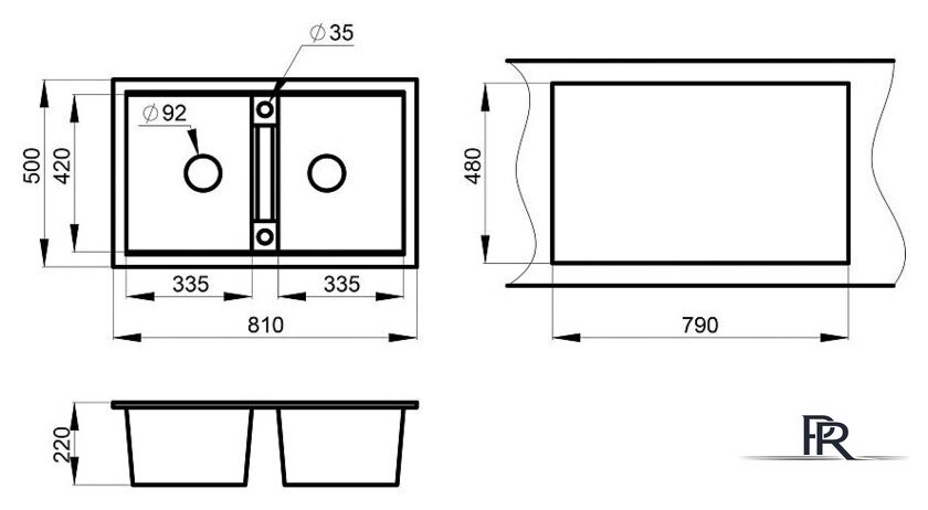 Кухонная мойка Granula GR-8101 (базальт) - Изображение №3 — Интернет-магазин ПроЗаказ