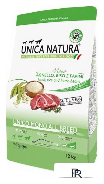 Сухой корм для собак Unica Natura Mono для средних и крупных пород ягненок 12 кг - Изображение №1 — Интернет-магазин ПроЗаказ
