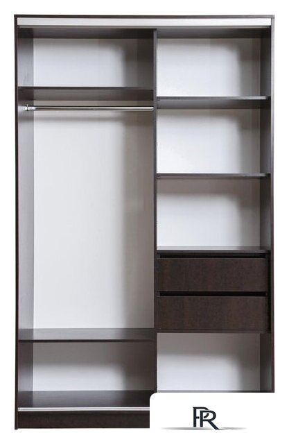 Шкаф распашной Рэйгрупп 120 VVX Elgon РГ-12.03 (венге/хром) - Изображение №3 — Интернет-магазин ПроЗаказ