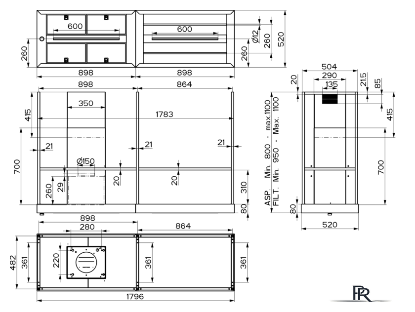 Кухонная вытяжка Faber T-Shelf EV8 BK Matt A180 325.0606.131 - Изображение №7 — Интернет-магазин ПроЗаказ