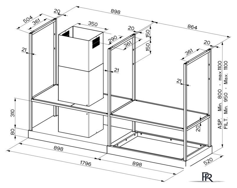 Кухонная вытяжка Faber T-Shelf EV8 BK Matt A180 325.0606.131 - Изображение №6 — Интернет-магазин ПроЗаказ