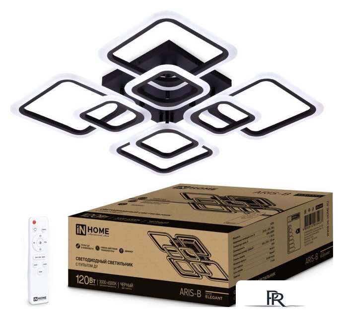 Припотолочная люстра In Home Aris-B 120Вт 230В 3000-6500K 8400Лм 590х590х130мм c пультом ДУ 4690612035437 - Изображение №1 — Интернет-магазин ПроЗаказ