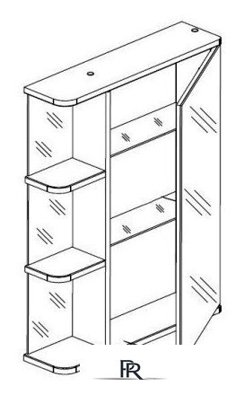  СанитаМебель Шкаф с зеркалом Камелия-09.60 (правый, белый) - Изображение №2 — Интернет-магазин ПроЗаказ