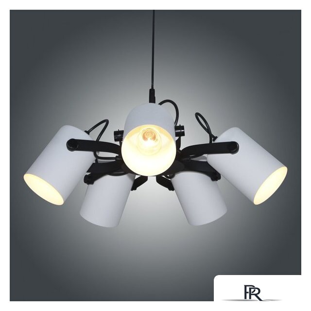 Подвесная люстра Элетех Гамма 251 НСБ 01-5х60-140 1005405349 (черно-белый муар) - Изображение №4 — Интернет-магазин ПроЗаказ
