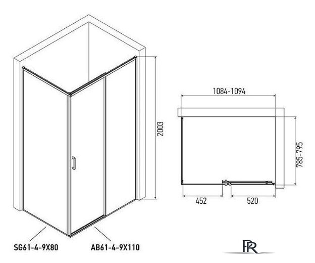 Душевая стенка Alex Baitler SG64B80 80x200 - Изображение №5 — Интернет-магазин ПроЗаказ