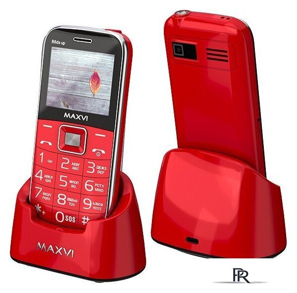Кнопочный телефон Maxvi B6ds up (красный) - Изображение №1 — Интернет-магазин ПроЗаказ