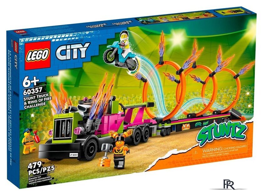 Конструктор LEGO City 60357 Трюковый грузовик и огненное кольцо - Изображение №1 — Интернет-магазин ПроЗаказ