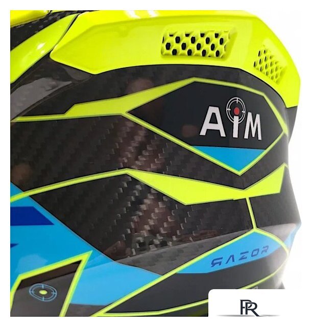 Мотошлем AIM RH855 Carbon Razor RH855R-DYB-XS (XS, желтый/синий) - Изображение №10 — Интернет-магазин ПроЗаказ