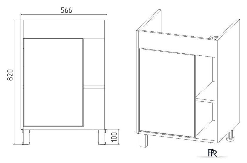  Viant Тумба под умывальник Бостон Como 60 VBOS60CO-T1ST - Изображение №4 — Интернет-магазин ПроЗаказ
