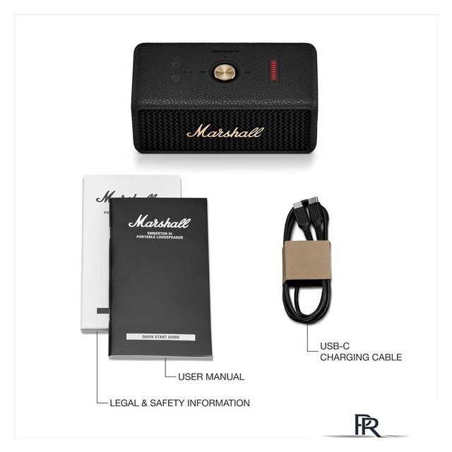 Беспроводная колонка Marshall Emberton III (черный/латунь) - Изображение №5 — Интернет-магазин ПроЗаказ