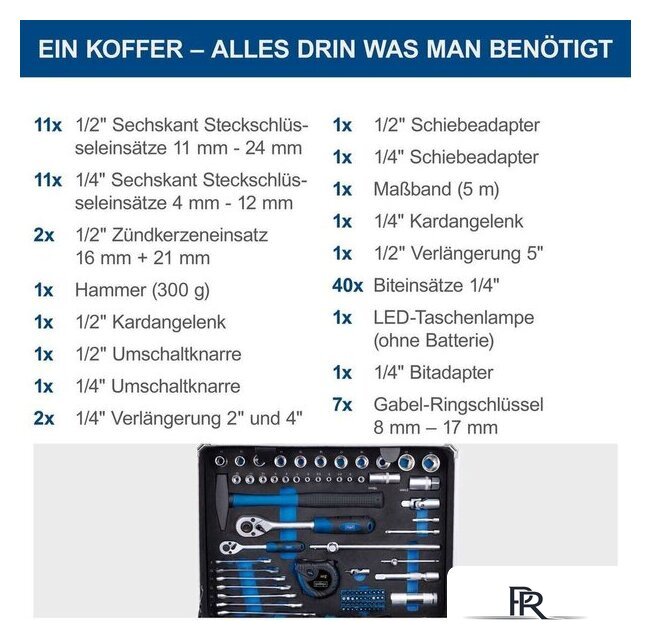 Набор домашнего мастера Scheppach TB200 5909330900 (141 предмет) - Изображение №7 — Интернет-магазин ПроЗаказ