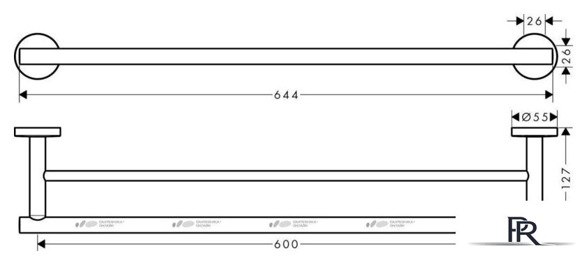 Держатель для полотенца Hansgrohe Logis UA 41712000 - Изображение №2 — Интернет-магазин ПроЗаказ