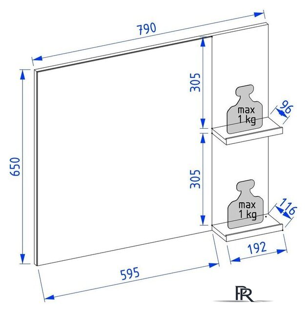  Lauter Зеркало Adri 79 (антрацит) - Изображение №4 — Интернет-магазин ПроЗаказ