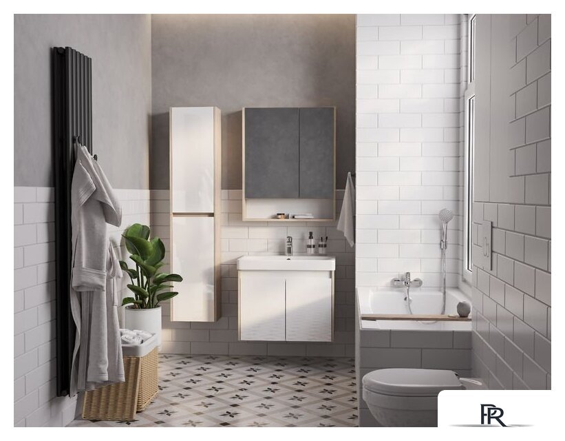  Акватон Тумба с умывальником Сканди Doors 70 1A2789K0SDB20 (белый/дуб верона) - Изображение №8 — Интернет-магазин ПроЗаказ