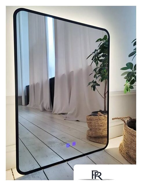 Зеркало с подсветкой  EMZE 60x80 LED.UV.SMART.60.80.CHE.AF.4K (черный с УФ-окантовкой и подсветкой) - Изображение №1 — Интернет-магазин ПроЗаказ