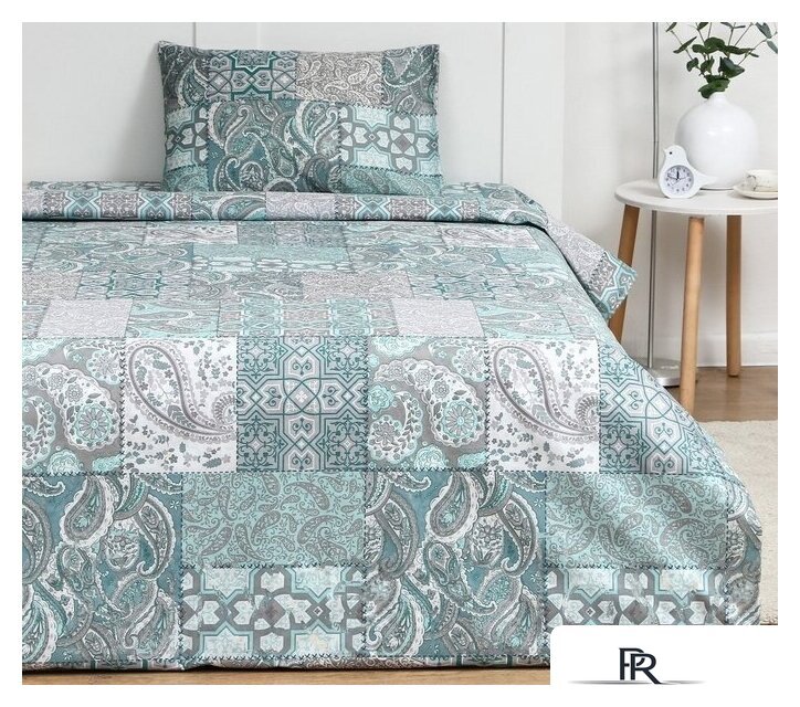 1.5-спальный комплект постельного белья Экономь и Я Blue Mosaic 9627250 - Изображение №1 — Интернет-магазин ПроЗаказ