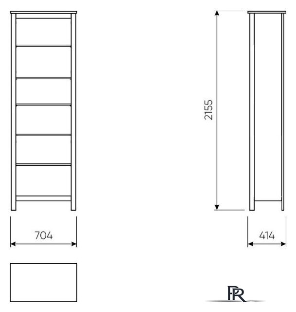 Стеллаж Mio Tesoro Сага 70 2.08.07.110.15 (серый/ясень) - Изображение №5 — Интернет-магазин ПроЗаказ