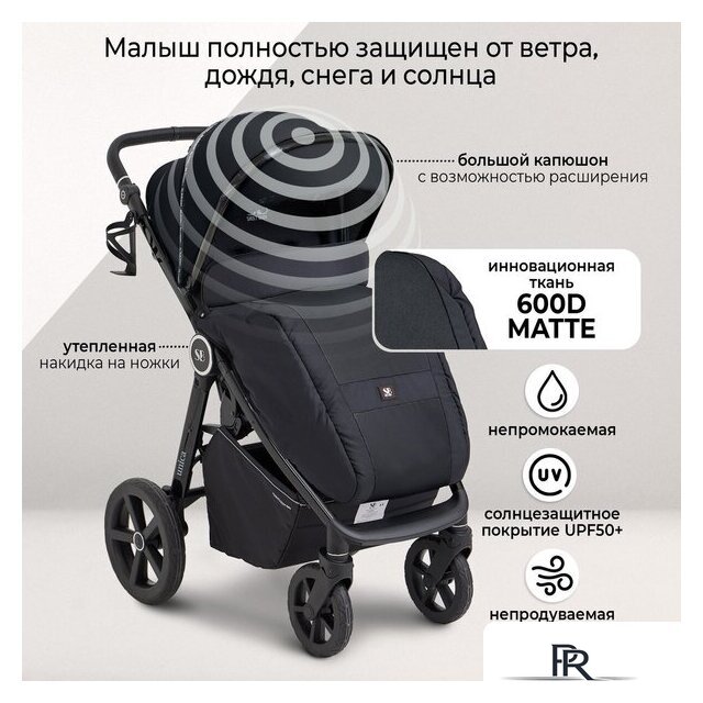 Коляска прогулочная «книга» Sweet Baby Unica (черный) - Изображение №4 — Интернет-магазин ПроЗаказ