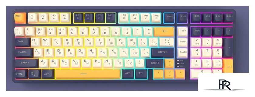 Клавиатура Ritmix RKB-602BL (синий/бежевый) - Изображение №2 — Интернет-магазин ПроЗаказ