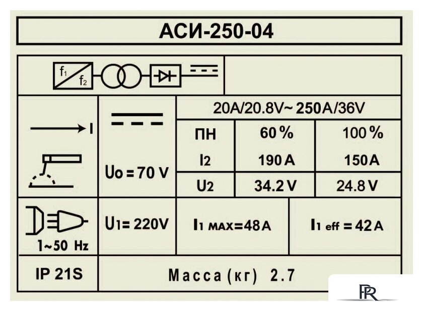 Сварочный инвертор ДИОЛД АСИ 250-04 - Изображение №2 — Интернет-магазин ПроЗаказ