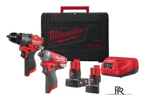  Milwaukee M12 FPP2E2-402X 4933480594 (шуруповерт, винтоверт, 2 АКБ, кейс) - Изображение №1 — Интернет-магазин ПроЗаказ