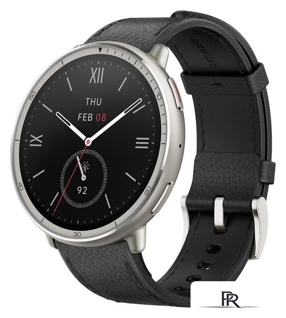 Умные часы Amazfit Active 2 Premium (серебристый, с черным кожаным ремешком) - Изображение №1 — Интернет-магазин ПроЗаказ