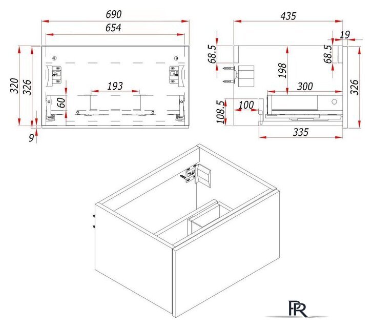  ЗОВ Тумба с умывальником Кито 70 K70LW0MFWPM-LDSPW6002 (флавио белый) - Изображение №9 — Интернет-магазин ПроЗаказ