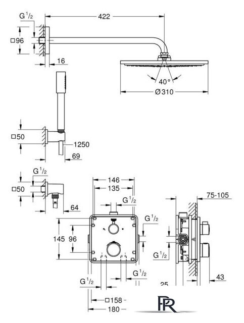 Душевая система  Grohe Grohtherm 34730000 - Изображение №4 — Интернет-магазин ПроЗаказ