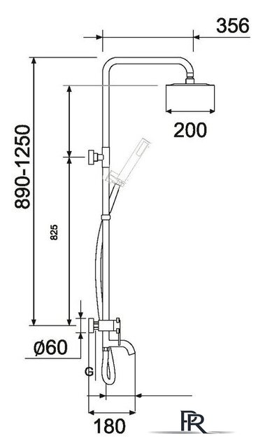 Душевая система  РМС SUS124BL-009DK - Изображение №2 — Интернет-магазин ПроЗаказ
