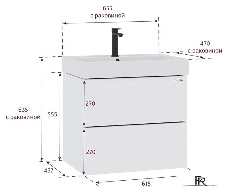  Onika Тумба под умывальник Эсквана 65 (106549) - Изображение №12 — Интернет-магазин ПроЗаказ