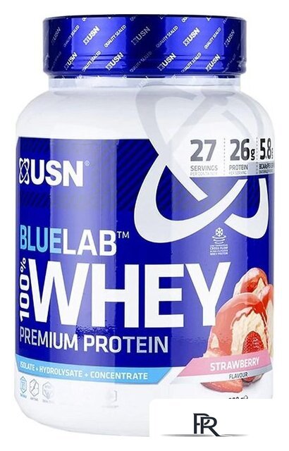 Протеин сывороточный (концентрат) USN BlueLab 100% Whey (908г, клубника) - Изображение №1 — Интернет-магазин ПроЗаказ