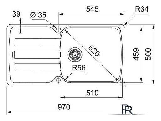Кухонная мойка Franke Antea AZG 611-97 XL 114.0676.241 (матовый черный) - Изображение №2 — Интернет-магазин ПроЗаказ
