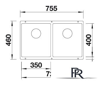 Кухонная мойка Blanco Subline 350/350-U 525987 (черный) - Изображение №2 — Интернет-магазин ПроЗаказ