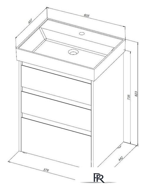  Aquanet Тумба под умывальник Nova Lite 60 302470 - Изображение №8 — Интернет-магазин ПроЗаказ
