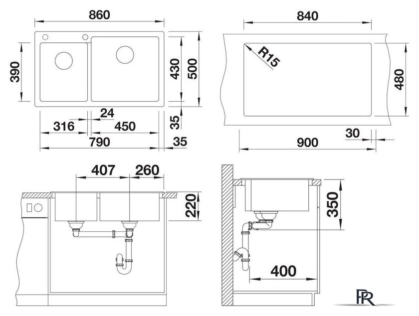 Кухонная мойка Blanco 9527142 - Изображение №2 — Интернет-магазин ПроЗаказ